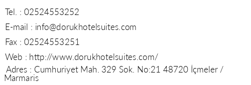 Doruk Hotel & Apart telefon numaralar, faks, e-mail, posta adresi ve iletiim bilgileri